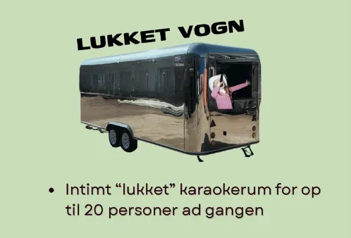 Karaokebar i sølvskinnende camper