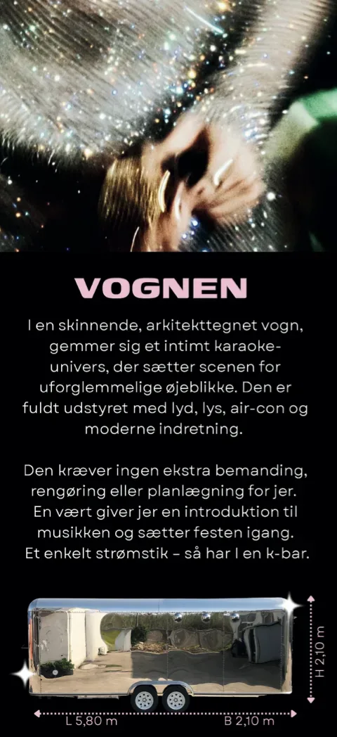 Karaokebar i sølvskinnende camper