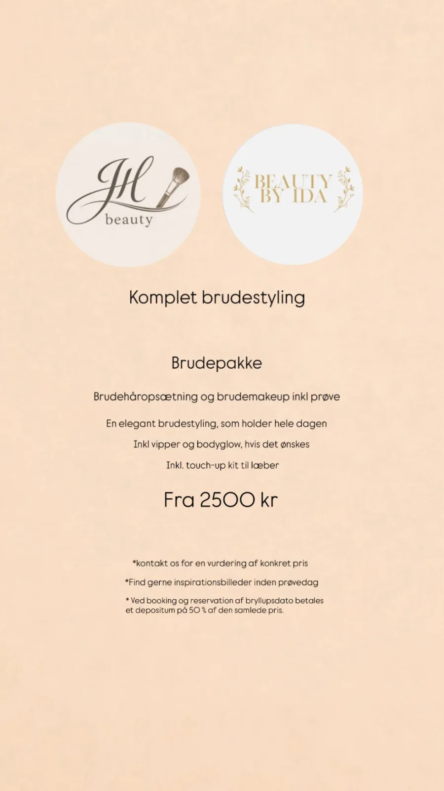 Komplet brudestyling